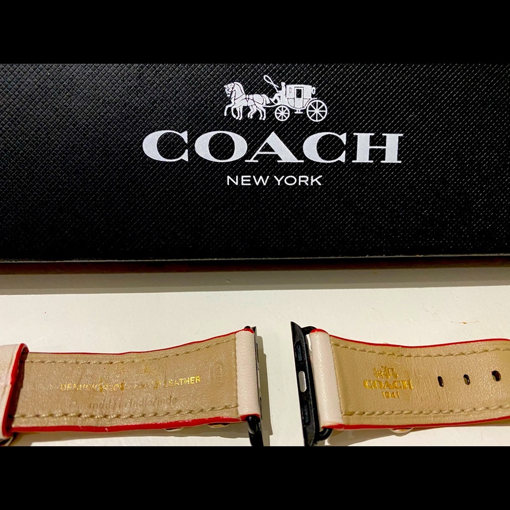 Coach Tea Rose leather band for Apple Watch 38mm